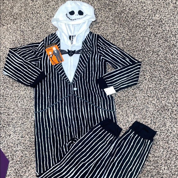 Disney Other - Disney The Nightmare Before Christmas Hooded Union Lounge Suit Kids Size 12/14